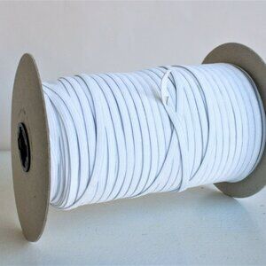 1/4" White Knit Elastic, 244 Yard Roll,  New Unused, USA Made